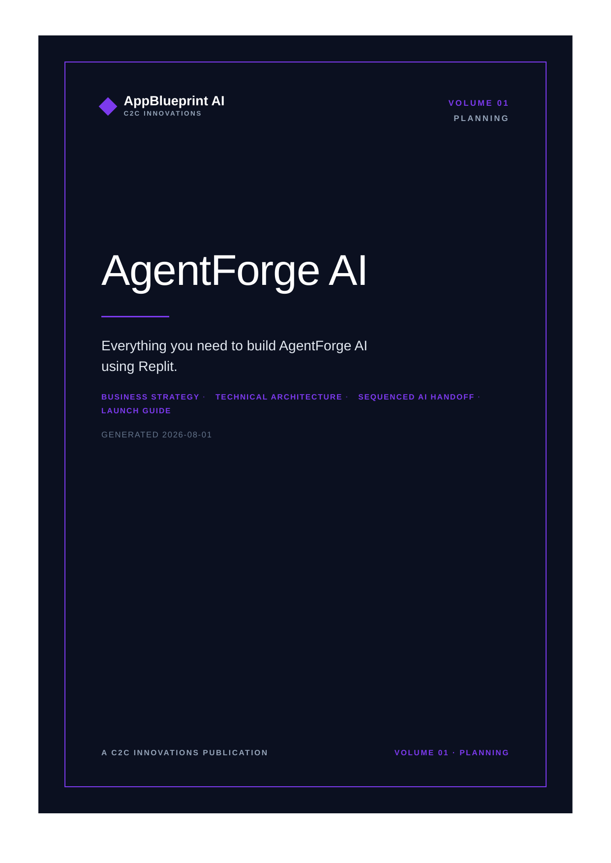 Planning cover from a sample AppBlueprint AI package